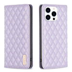 เคสโทรศัพท์หนังพับแม่เหล็กลายตารางเพชร สำหรับ iPhone 17 Pro Max, iPhone 17 Pro, iPhone 17, iPhone Air, iPhone 16 Pro Max, iPhone 16 Pro, iPhone 16 Plus, iPhone 16