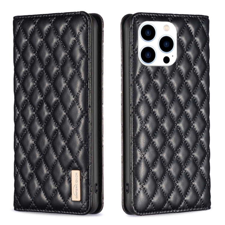 เคสโทรศัพท์หนังพับแม่เหล็กลายตารางเพชร สำหรับ iPhone 17 Pro Max, iPhone 17 Pro, iPhone 17, iPhone Air, iPhone 16 Pro Max, iPhone 16 Pro, iPhone 16 Plus, iPhone 16