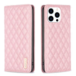 เคสโทรศัพท์หนังพับแม่เหล็กลายตารางเพชร สำหรับ iPhone 17 Pro Max, iPhone 17 Pro, iPhone 17, iPhone Air, iPhone 16 Pro Max, iPhone 16 Pro, iPhone 16 Plus, iPhone 16