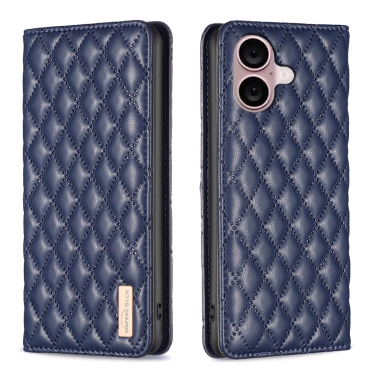 เคสโทรศัพท์หนังพับแม่เหล็กลายตารางเพชร สำหรับ iPhone 17 Pro Max, iPhone 17 Pro, iPhone 17, iPhone Air, iPhone 16 Pro Max, iPhone 16 Pro, iPhone 16 Plus, iPhone 16