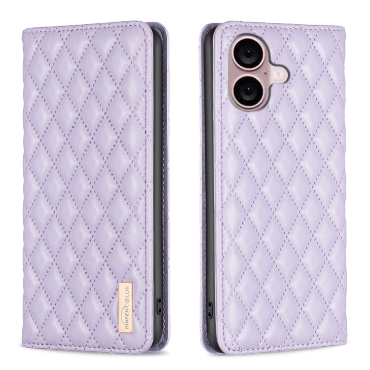 เคสโทรศัพท์หนังพับแม่เหล็กลายตารางเพชร สำหรับ iPhone 17 Pro Max, iPhone 17 Pro, iPhone 17, iPhone Air, iPhone 16 Pro Max, iPhone 16 Pro, iPhone 16 Plus, iPhone 16