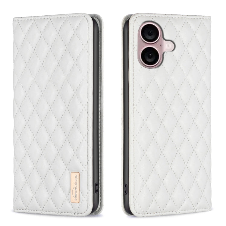 เคสโทรศัพท์หนังพับแม่เหล็กลายตารางเพชร สำหรับ iPhone 17 Pro Max, iPhone 17 Pro, iPhone 17, iPhone Air, iPhone 16 Pro Max, iPhone 16 Pro, iPhone 16 Plus, iPhone 16