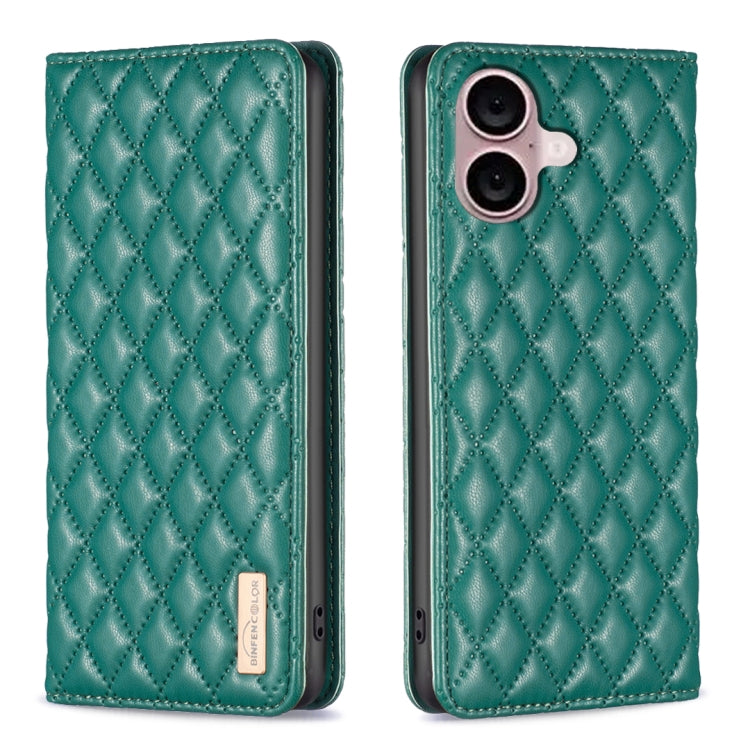 เคสโทรศัพท์หนังพับแม่เหล็กลายตารางเพชร สำหรับ iPhone 17 Pro Max, iPhone 17 Pro, iPhone 17, iPhone Air, iPhone 16 Pro Max, iPhone 16 Pro, iPhone 16 Plus, iPhone 16