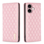 เคสโทรศัพท์หนังพับแม่เหล็กลายตารางเพชร สำหรับ iPhone 17 Pro Max, iPhone 17 Pro, iPhone 17, iPhone Air, iPhone 16 Pro Max, iPhone 16 Pro, iPhone 16 Plus, iPhone 16