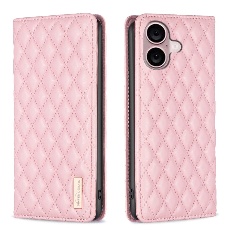 เคสโทรศัพท์หนังพับแม่เหล็กลายตารางเพชร สำหรับ iPhone 17 Pro Max, iPhone 17 Pro, iPhone 17, iPhone Air, iPhone 16 Pro Max, iPhone 16 Pro, iPhone 16 Plus, iPhone 16