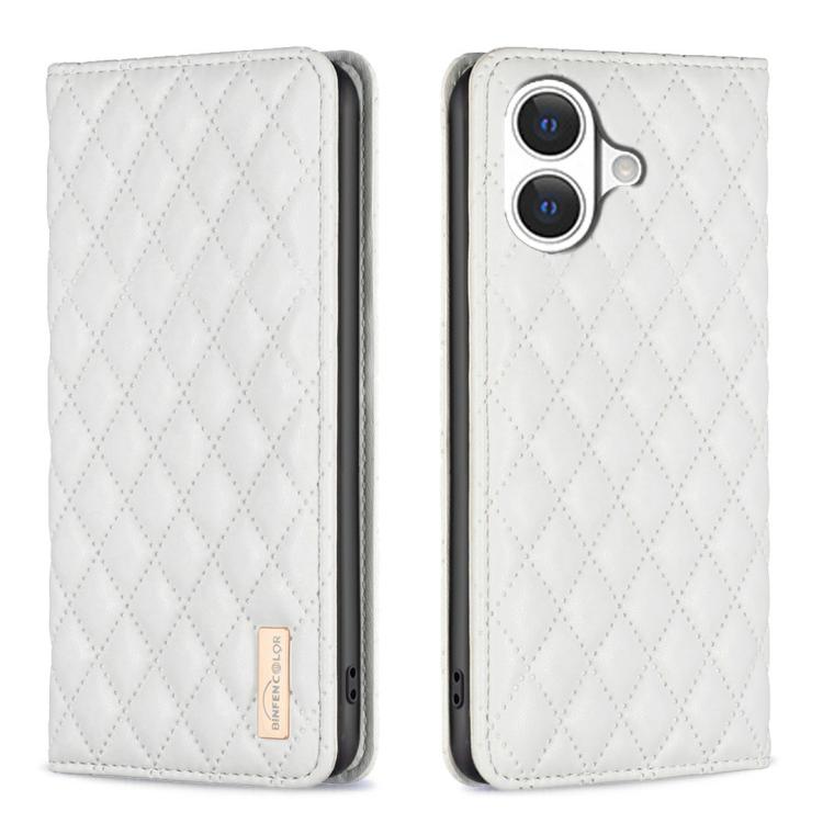 เคสโทรศัพท์หนังพับแม่เหล็กลายตารางเพชร สำหรับ iPhone 17 Pro Max, iPhone 17 Pro, iPhone 17, iPhone Air, iPhone 16 Pro Max, iPhone 16 Pro, iPhone 16 Plus, iPhone 16