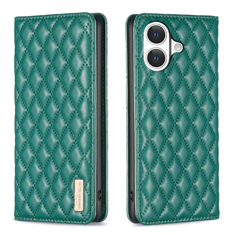 เคสโทรศัพท์หนังพับแม่เหล็กลายตารางเพชร สำหรับ iPhone 17 Pro Max, iPhone 17 Pro, iPhone 17, iPhone Air, iPhone 16 Pro Max, iPhone 16 Pro, iPhone 16 Plus, iPhone 16