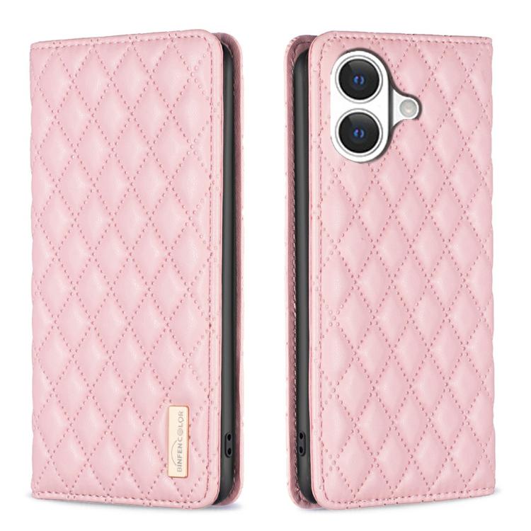 เคสโทรศัพท์หนังพับแม่เหล็กลายตารางเพชร สำหรับ iPhone 17 Pro Max, iPhone 17 Pro, iPhone 17, iPhone Air, iPhone 16 Pro Max, iPhone 16 Pro, iPhone 16 Plus, iPhone 16