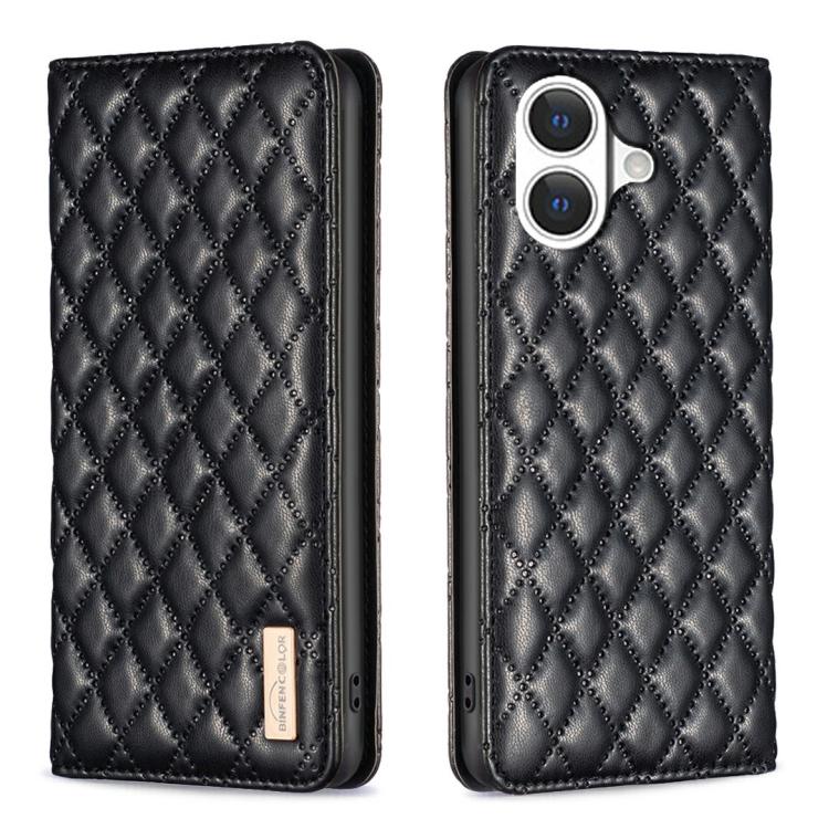 เคสโทรศัพท์หนังพับแม่เหล็กลายตารางเพชร สำหรับ iPhone 17 Pro Max, iPhone 17 Pro, iPhone 17, iPhone Air, iPhone 16 Pro Max, iPhone 16 Pro, iPhone 16 Plus, iPhone 16