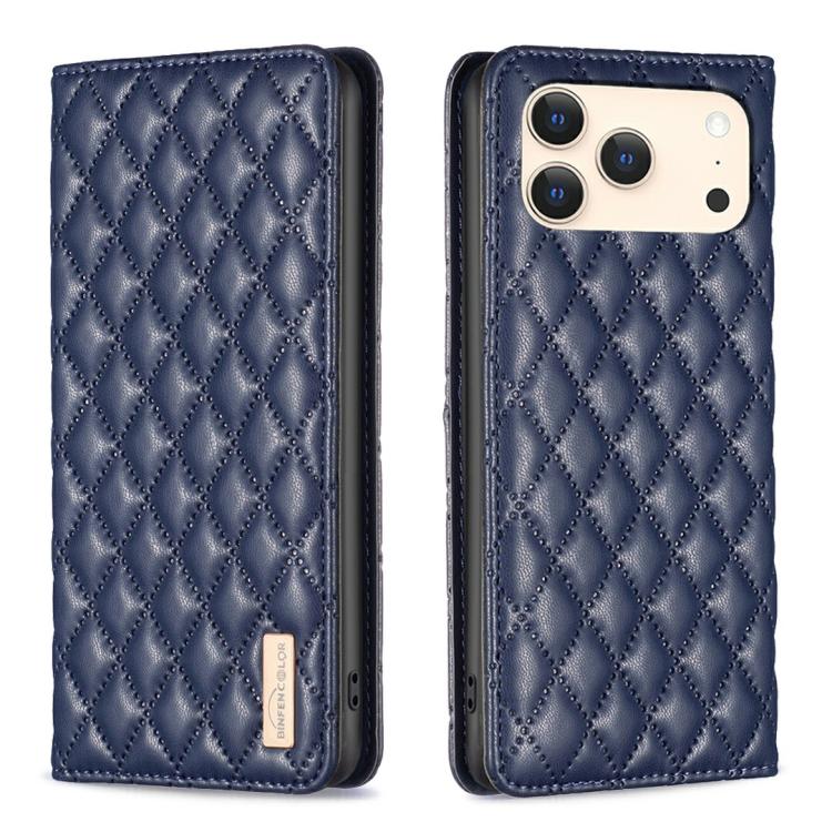 เคสโทรศัพท์หนังพับแม่เหล็กลายตารางเพชร สำหรับ iPhone 17 Pro Max, iPhone 17 Pro, iPhone 17, iPhone Air, iPhone 16 Pro Max, iPhone 16 Pro, iPhone 16 Plus, iPhone 16