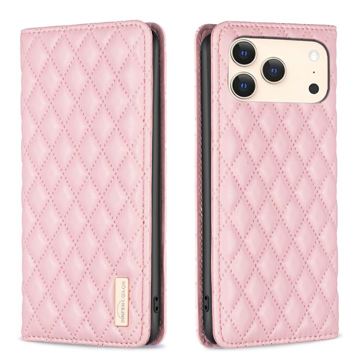 เคสโทรศัพท์หนังพับแม่เหล็กลายตารางเพชร สำหรับ iPhone 17 Pro Max, iPhone 17 Pro, iPhone 17, iPhone Air, iPhone 16 Pro Max, iPhone 16 Pro, iPhone 16 Plus, iPhone 16