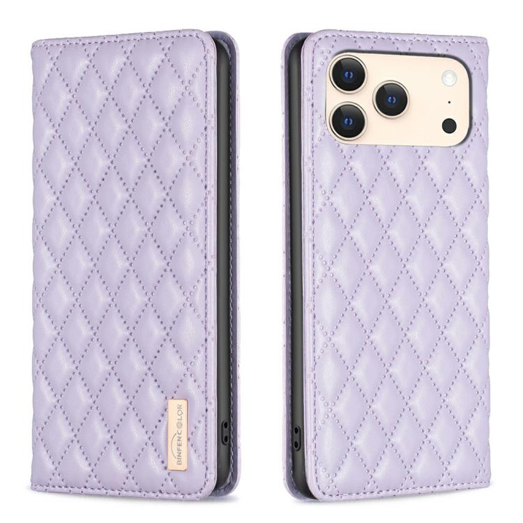 เคสโทรศัพท์หนังพับแม่เหล็กลายตารางเพชร สำหรับ iPhone 17 Pro Max, iPhone 17 Pro, iPhone 17, iPhone Air, iPhone 16 Pro Max, iPhone 16 Pro, iPhone 16 Plus, iPhone 16