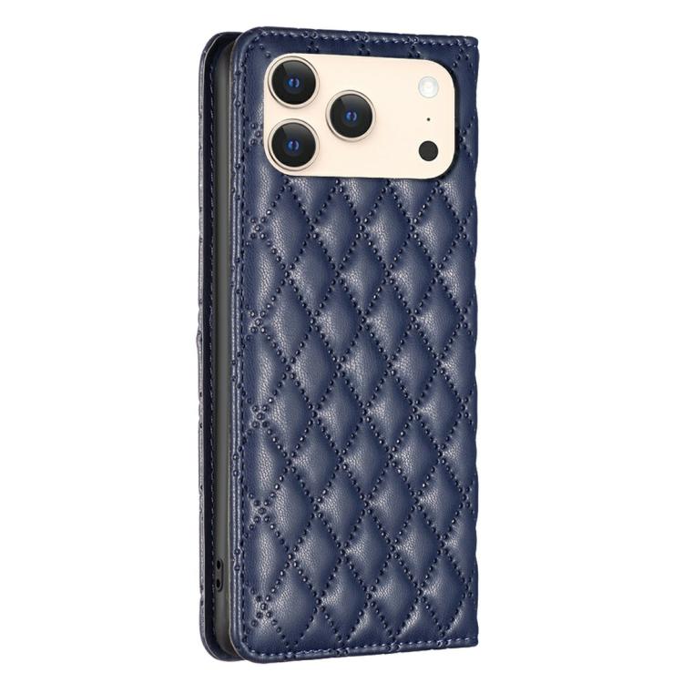 เคสโทรศัพท์หนังพับแม่เหล็กลายตารางเพชร สำหรับ iPhone 17 Pro Max, iPhone 17 Pro, iPhone 17, iPhone Air, iPhone 16 Pro Max, iPhone 16 Pro, iPhone 16 Plus, iPhone 16