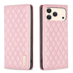 เคสโทรศัพท์หนังพับแม่เหล็กลายตารางเพชร สำหรับ iPhone 17 Pro Max, iPhone 17 Pro, iPhone 17, iPhone Air, iPhone 16 Pro Max, iPhone 16 Pro, iPhone 16 Plus, iPhone 16
