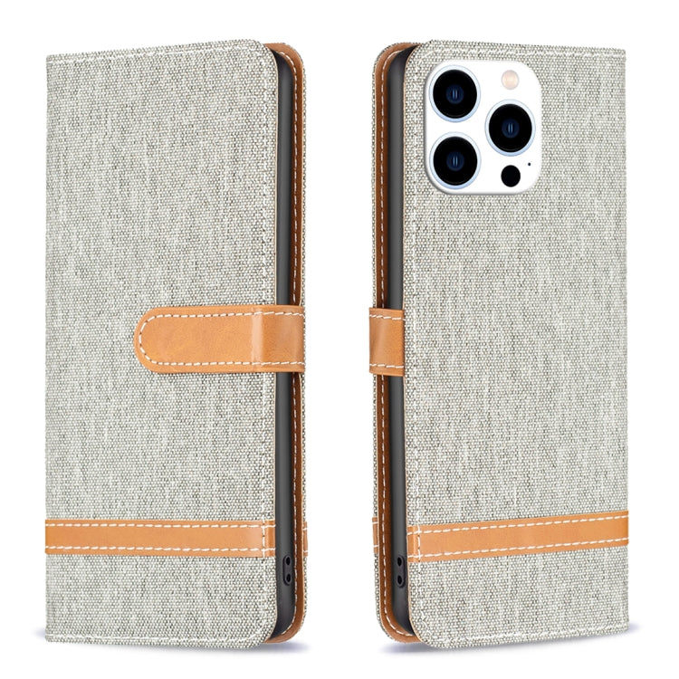 Color Block Denim Texture Leather Phone Case, For iPhone 15 Pro, For iPhone 15 Plus, For iPhone 15