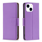 Litchi Texture Pure Color Flip Leather Phone Case, For iPhone 15 Plus, For iPhone 15