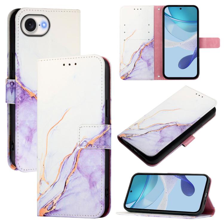 เคสโทรศัพท์หนังพับลายหินอ่อน PT003 สำหรับ iPhone 17e / 16e, iPhone 17 Pro Max, iPhone 17 Pro, iPhone 17, iPhone Air, iPhone 16 Pro Max, iPhone 16 Pro, iPhone 16 Plus, iPhone 16