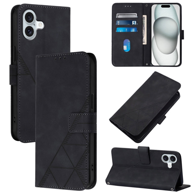 เคสโทรศัพท์หนังพับลาย 3D แบบ Crossbody สำหรับ iPhone 16e / 17e, iPhone 17 Pro Max, iPhone 17 Pro, iPhone 17, iPhone Air, iPhone 16 Pro Max, iPhone 16 Pro, iPhone 16 Plus