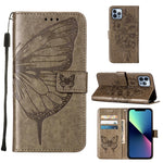 เคสโทรศัพท์หนังปั๊มลายผีเสื้อ สำหรับ iPhone 16 Pro, สำหรับ iPhone 16 Plus, สำหรับ iPhone 16, สำหรับ iPhone 15 Pro Max, สำหรับ iPhone 15 Pro, สำหรับ iPhone 15 Plus