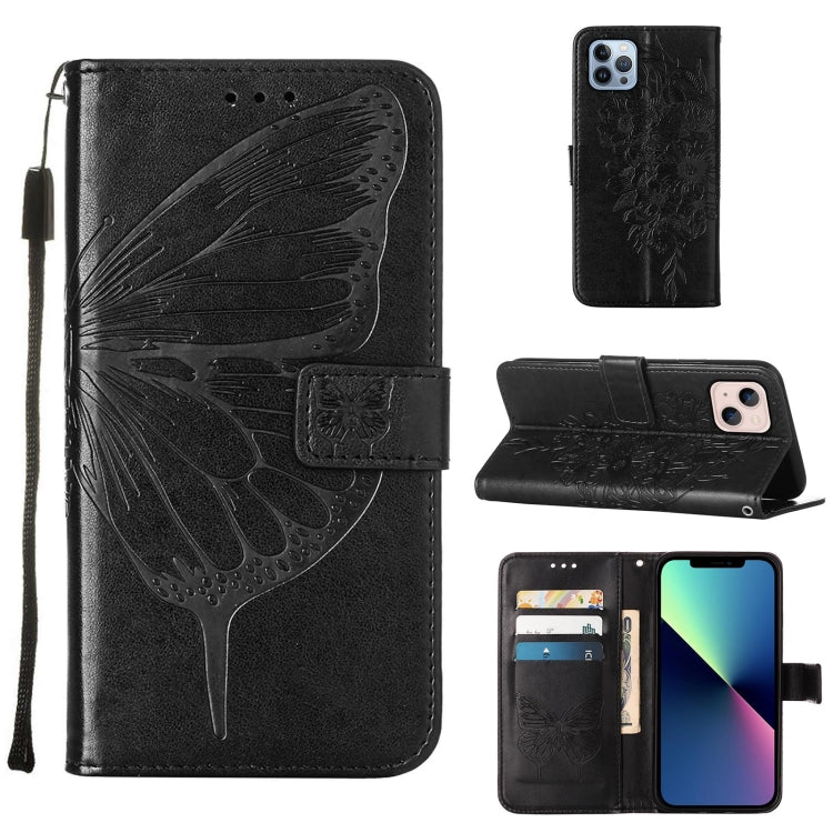 เคสโทรศัพท์หนังปั๊มลายผีเสื้อ สำหรับ iPhone 15, สำหรับ iPod Touch 7 / 6 / 5