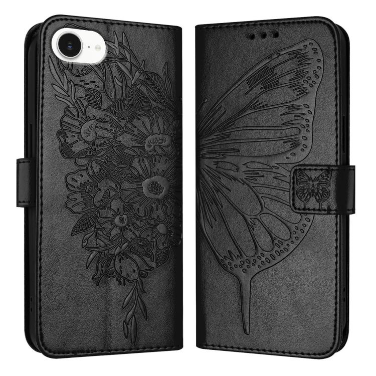 เคสโทรศัพท์หนังลายนูนรูปผีเสื้อ สำหรับ iPhone 17e / 16e, iPhone 17 Pro Max, iPhone 17 Pro, iPhone 17, iPhone Air, iPhone 16 Pro Max