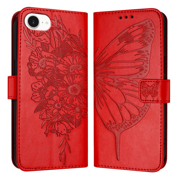 เคสโทรศัพท์หนังลายนูนรูปผีเสื้อ สำหรับ iPhone 17e / 16e, iPhone 17 Pro Max, iPhone 17 Pro, iPhone 17, iPhone Air, iPhone 16 Pro Max