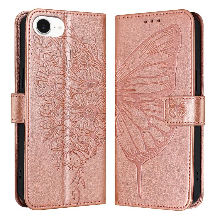 เคสโทรศัพท์หนังลายนูนรูปผีเสื้อ สำหรับ iPhone 17e / 16e, iPhone 17 Pro Max, iPhone 17 Pro, iPhone 17, iPhone Air, iPhone 16 Pro Max