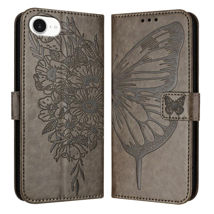 เคสโทรศัพท์หนังลายนูนรูปผีเสื้อ สำหรับ iPhone 17e / 16e, iPhone 17 Pro Max, iPhone 17 Pro, iPhone 17, iPhone Air, iPhone 16 Pro Max