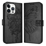 เคสโทรศัพท์หนังลายนูนรูปผีเสื้อ สำหรับ iPhone 17e / 16e, iPhone 17 Pro Max, iPhone 17 Pro, iPhone 17, iPhone Air, iPhone 16 Pro Max