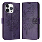 เคสโทรศัพท์หนังลายนูนรูปผีเสื้อ สำหรับ iPhone 17e / 16e, iPhone 17 Pro Max, iPhone 17 Pro, iPhone 17, iPhone Air, iPhone 16 Pro Max