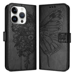 เคสโทรศัพท์หนังปั๊มลายผีเสื้อ สำหรับ iPhone 16 Pro, สำหรับ iPhone 16 Plus, สำหรับ iPhone 16, สำหรับ iPhone 15 Pro Max, สำหรับ iPhone 15 Pro, สำหรับ iPhone 15 Plus