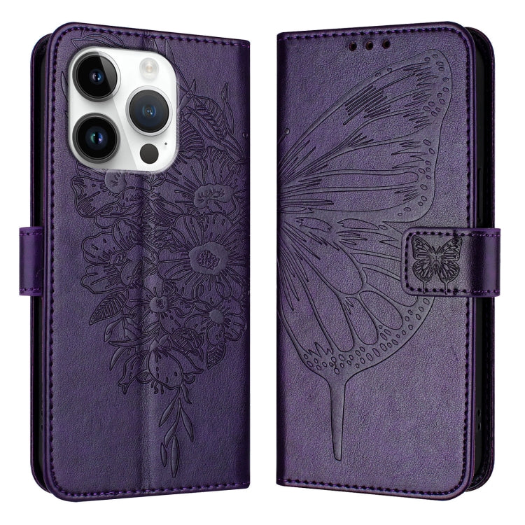เคสโทรศัพท์หนังปั๊มลายผีเสื้อ สำหรับ iPhone 16 Pro, สำหรับ iPhone 16 Plus, สำหรับ iPhone 16, สำหรับ iPhone 15 Pro Max, สำหรับ iPhone 15 Pro, สำหรับ iPhone 15 Plus