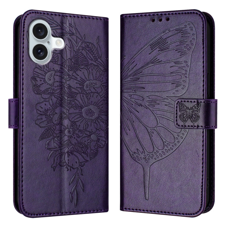 เคสโทรศัพท์หนังปั๊มลายผีเสื้อ สำหรับ iPhone 16 Pro, สำหรับ iPhone 16 Plus, สำหรับ iPhone 16, สำหรับ iPhone 15 Pro Max, สำหรับ iPhone 15 Pro, สำหรับ iPhone 15 Plus