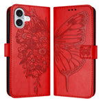 เคสโทรศัพท์หนังปั๊มลายผีเสื้อ สำหรับ iPhone 16 Pro, สำหรับ iPhone 16 Plus, สำหรับ iPhone 16, สำหรับ iPhone 15 Pro Max, สำหรับ iPhone 15 Pro, สำหรับ iPhone 15 Plus