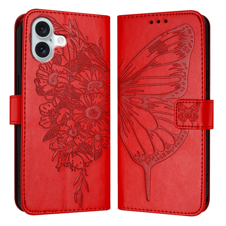 เคสโทรศัพท์หนังปั๊มลายผีเสื้อ สำหรับ iPhone 16 Pro, สำหรับ iPhone 16 Plus, สำหรับ iPhone 16, สำหรับ iPhone 15 Pro Max, สำหรับ iPhone 15 Pro, สำหรับ iPhone 15 Plus