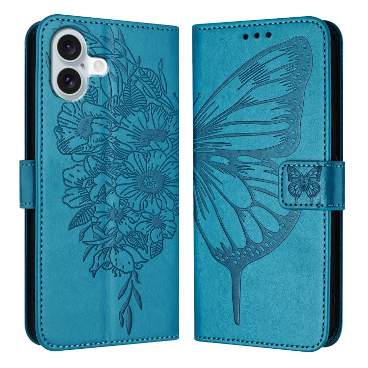 เคสโทรศัพท์หนังปั๊มลายผีเสื้อ สำหรับ iPhone 16 Pro, สำหรับ iPhone 16 Plus, สำหรับ iPhone 16, สำหรับ iPhone 15 Pro Max, สำหรับ iPhone 15 Pro, สำหรับ iPhone 15 Plus