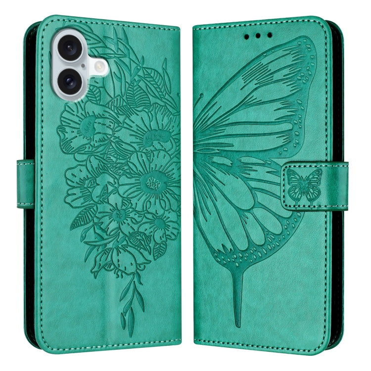 เคสโทรศัพท์หนังปั๊มลายผีเสื้อ สำหรับ iPhone 16 Pro, สำหรับ iPhone 16 Plus, สำหรับ iPhone 16, สำหรับ iPhone 15 Pro Max, สำหรับ iPhone 15 Pro, สำหรับ iPhone 15 Plus