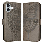 เคสโทรศัพท์หนังปั๊มลายผีเสื้อ สำหรับ iPhone 16 Pro, สำหรับ iPhone 16 Plus, สำหรับ iPhone 16, สำหรับ iPhone 15 Pro Max, สำหรับ iPhone 15 Pro, สำหรับ iPhone 15 Plus