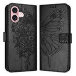 เคสโทรศัพท์หนังปั๊มลายผีเสื้อ สำหรับ iPhone 16 Pro, สำหรับ iPhone 16 Plus, สำหรับ iPhone 16, สำหรับ iPhone 15 Pro Max, สำหรับ iPhone 15 Pro, สำหรับ iPhone 15 Plus