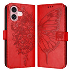 เคสโทรศัพท์หนังปั๊มลายผีเสื้อ สำหรับ iPhone 16 Pro, สำหรับ iPhone 16 Plus, สำหรับ iPhone 16, สำหรับ iPhone 15 Pro Max, สำหรับ iPhone 15 Pro, สำหรับ iPhone 15 Plus
