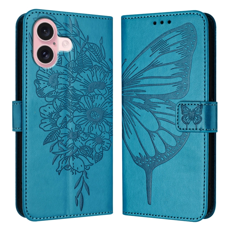 เคสโทรศัพท์หนังปั๊มลายผีเสื้อ สำหรับ iPhone 16 Pro, สำหรับ iPhone 16 Plus, สำหรับ iPhone 16, สำหรับ iPhone 15 Pro Max, สำหรับ iPhone 15 Pro, สำหรับ iPhone 15 Plus