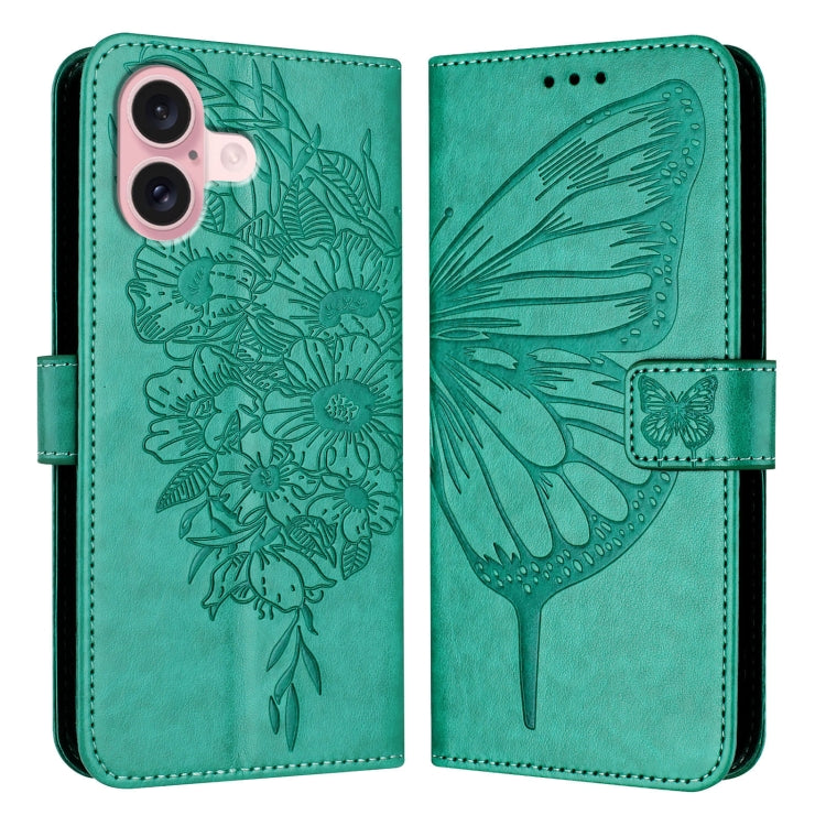 เคสโทรศัพท์หนังปั๊มลายผีเสื้อ สำหรับ iPhone 16 Pro, สำหรับ iPhone 16 Plus, สำหรับ iPhone 16, สำหรับ iPhone 15 Pro Max, สำหรับ iPhone 15 Pro, สำหรับ iPhone 15 Plus