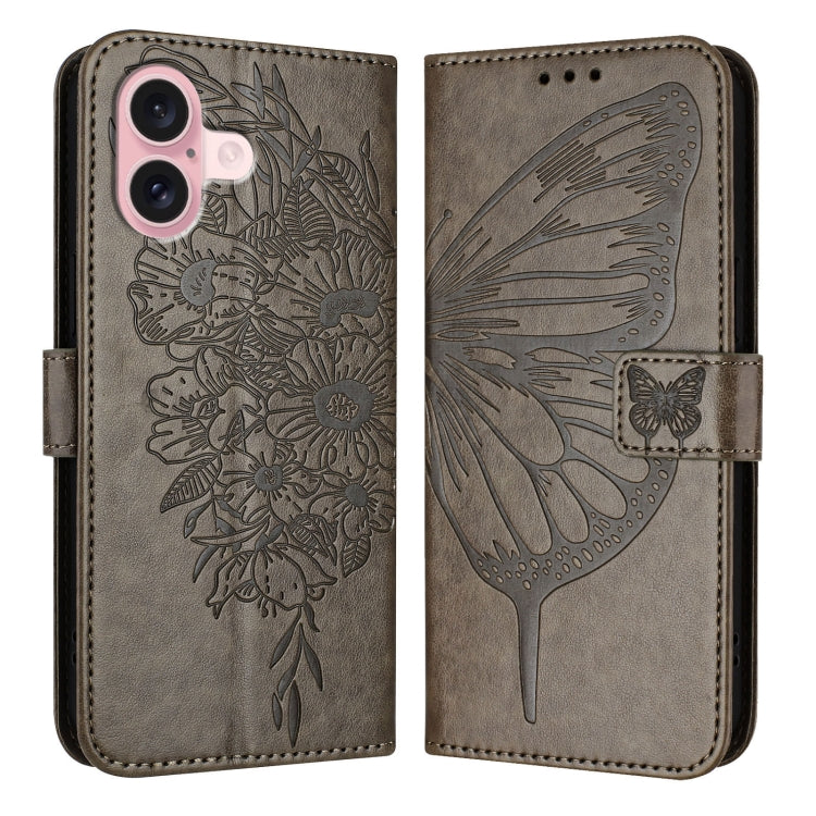 เคสโทรศัพท์หนังปั๊มลายผีเสื้อ สำหรับ iPhone 16 Pro, สำหรับ iPhone 16 Plus, สำหรับ iPhone 16, สำหรับ iPhone 15 Pro Max, สำหรับ iPhone 15 Pro, สำหรับ iPhone 15 Plus