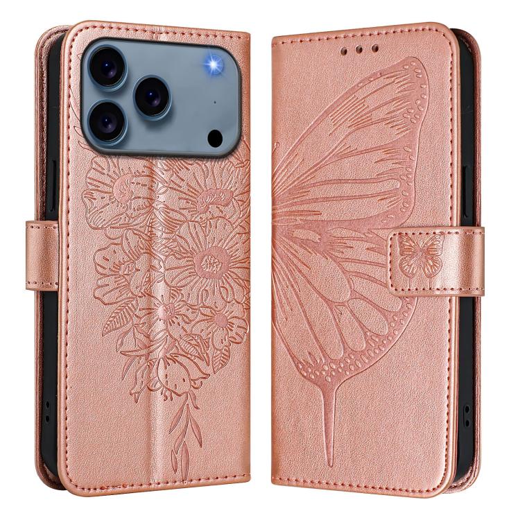 เคสโทรศัพท์หนังลายนูนรูปผีเสื้อ สำหรับ iPhone 17e / 16e, iPhone 17 Pro Max, iPhone 17 Pro, iPhone 17, iPhone Air, iPhone 16 Pro Max