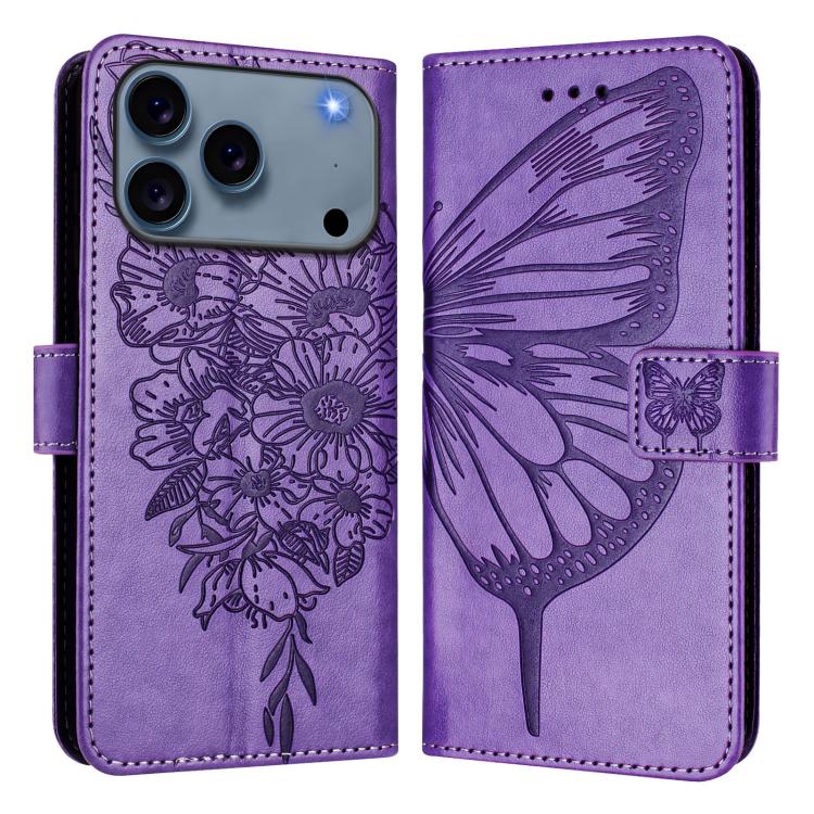 เคสโทรศัพท์หนังลายนูนรูปผีเสื้อ สำหรับ iPhone 17e / 16e, iPhone 17 Pro Max, iPhone 17 Pro, iPhone 17, iPhone Air, iPhone 16 Pro Max