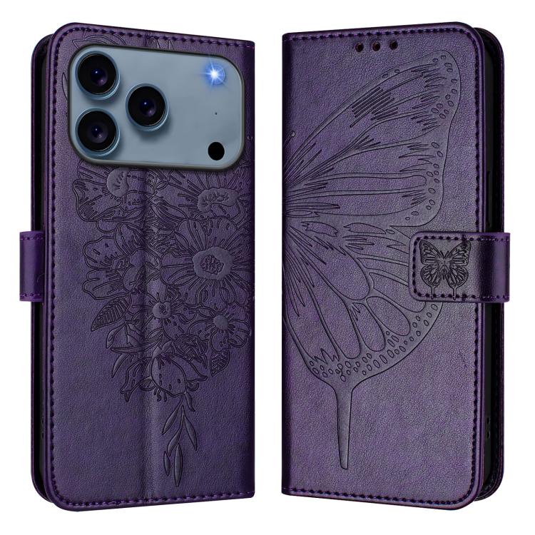 เคสโทรศัพท์หนังลายนูนรูปผีเสื้อ สำหรับ iPhone 17e / 16e, iPhone 17 Pro Max, iPhone 17 Pro, iPhone 17, iPhone Air, iPhone 16 Pro Max