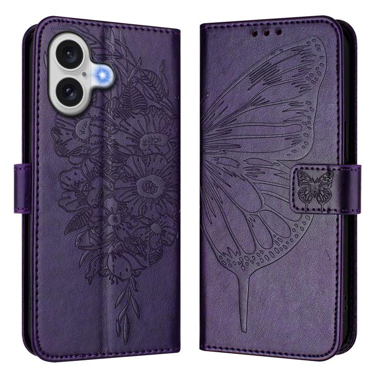 เคสโทรศัพท์หนังลายนูนรูปผีเสื้อ สำหรับ iPhone 17e / 16e, iPhone 17 Pro Max, iPhone 17 Pro, iPhone 17, iPhone Air, iPhone 16 Pro Max