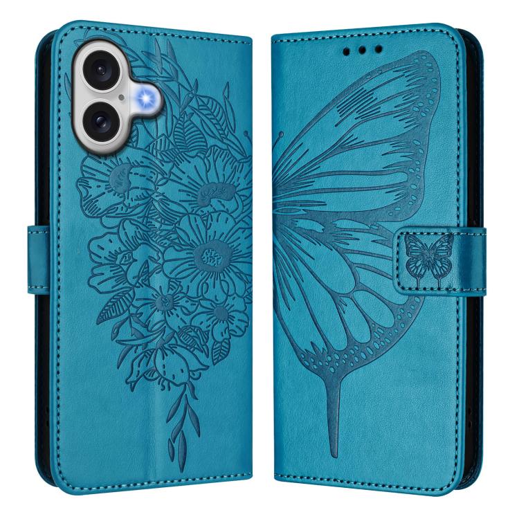 เคสโทรศัพท์หนังลายนูนรูปผีเสื้อ สำหรับ iPhone 17e / 16e, iPhone 17 Pro Max, iPhone 17 Pro, iPhone 17, iPhone Air, iPhone 16 Pro Max