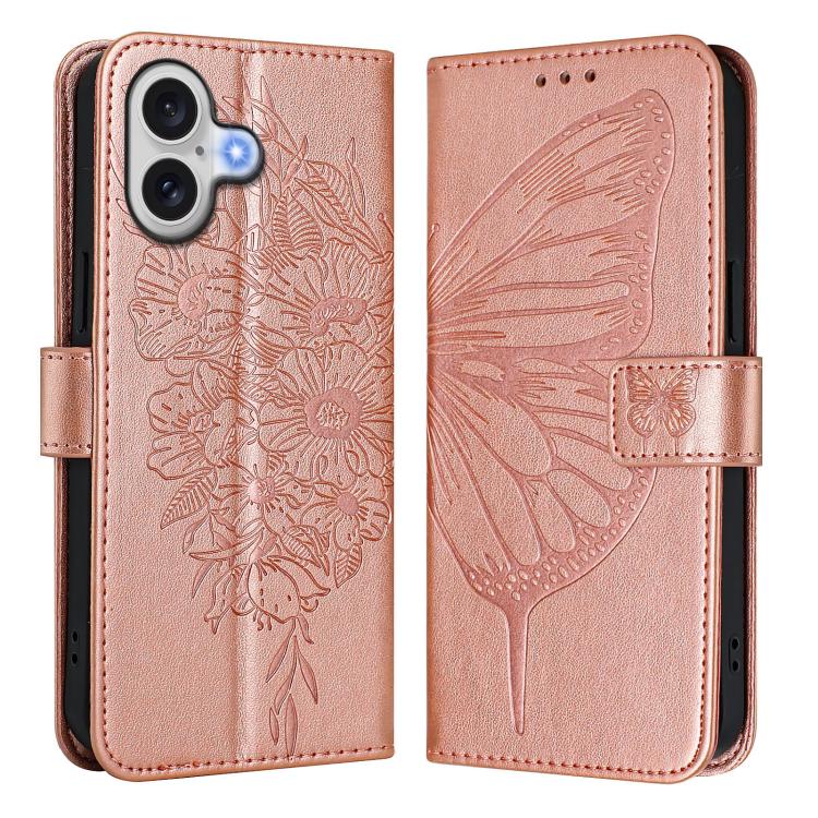 เคสโทรศัพท์หนังลายนูนรูปผีเสื้อ สำหรับ iPhone 17e / 16e, iPhone 17 Pro Max, iPhone 17 Pro, iPhone 17, iPhone Air, iPhone 16 Pro Max