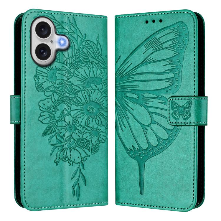 เคสโทรศัพท์หนังลายนูนรูปผีเสื้อ สำหรับ iPhone 17e / 16e, iPhone 17 Pro Max, iPhone 17 Pro, iPhone 17, iPhone Air, iPhone 16 Pro Max